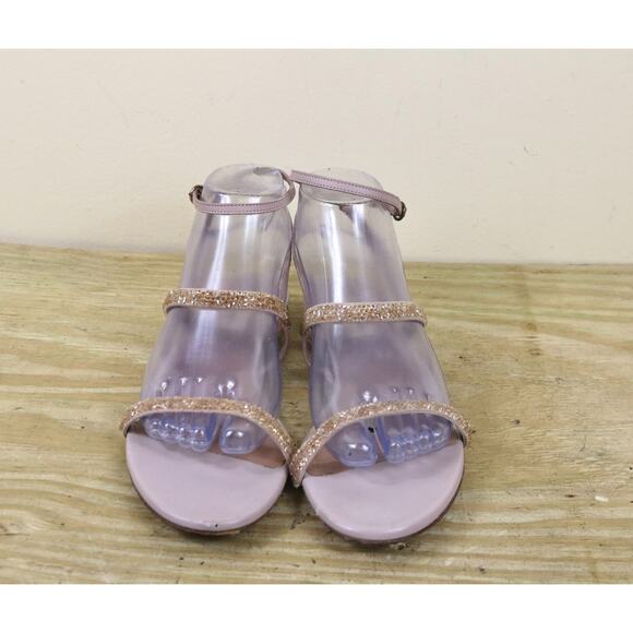 Valentino Garavani Roman Stud Flat Sandals | Pink | FARFETCH Valentino Garavani Sandals 38.5 Pink Leather Peached Jeweled Shoes Flats Italy